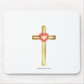 Cross with Heart in the Middle  Mousepad (Vorne)