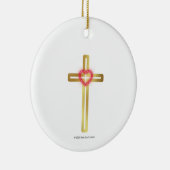 Cross with Heart in the Middle - round,  Keramik Ornament (Rechts)