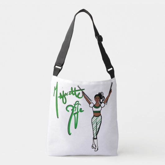 Crossbody Bag Green Strip Tragetaschen Mit Langen Trägern (Vorderseite)