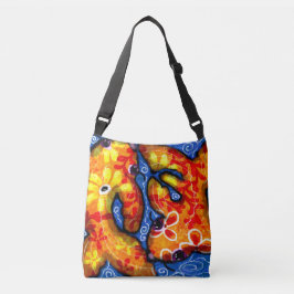 Crossbody Bag Pur- Koi Fish Abstrakte Kunst Tragetaschen Mit Langen Trägern