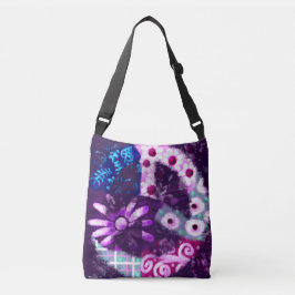 Crossbody Bag Purpura - Abstrakte Art des Friedens Tragetaschen Mit Langen Trägern