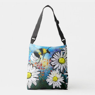 Crossbody Bag Purse - Whimsical Bee & Daisical Art Tragetaschen Mit Langen Trägern