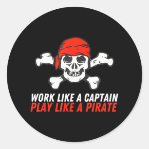 Crossbones Buccaneer funktioniert wie ein Captain, Runder Aufkleber