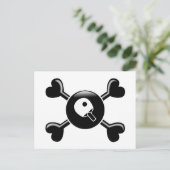 Crossbones Tischtennis Postkarte (Stehend Vorderseite)