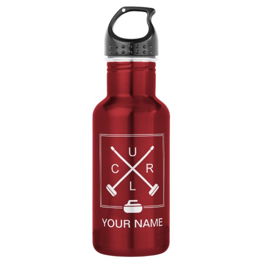 Crossbrauen Curling Water Flasche - Personalisiert Trinkflasche (Vorderseite)