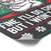 Crossed Arms Cat Funny Christmas Ugly Sweater Long Poster (Ecke)