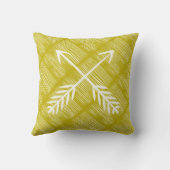 Crossed Arrows Chartreuse und Ivory Design Pillow Kissen (Rückseite)