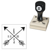 Crossed Arrows Monogram Wedding Wood Art Gummistempel (Stempel)