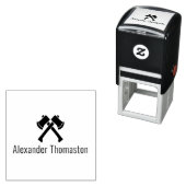 Crossed Axes Silhouette Ax Sport Threading Name Permastempel (Beispiel)