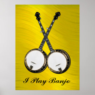 CROSSED BANJOS-POSTER POSTER