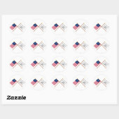 Crossed Bennington und Culpeper Flags Runder Aufkleber (Blatt)