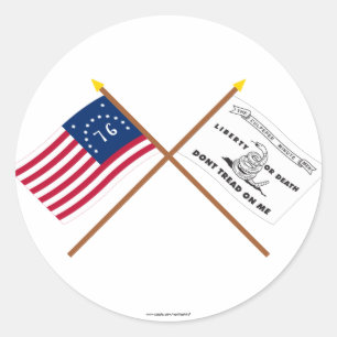 Crossed Bennington und Culpeper Flags Runder Aufkleber