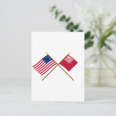 Crossed Betsy Ross und Brandywine Flags Postkarte (Stehend Vorderseite)