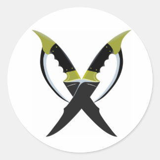 Crossed Blades Runder Aufkleber
