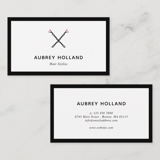 Crossed Bobby Buttone Niedlich Black Pink Hair Sty Visitenkarte (Vorne/Hinten)