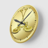 Crossed Buffets Runde Wanduhr (Winkel)