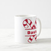 Crossed Candy Canes Weihnachten Kaffeetasse (VorderseiteRechts)
