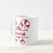 Crossed Candy Canes Weihnachten Kaffeetasse (Vorderseite Links)
