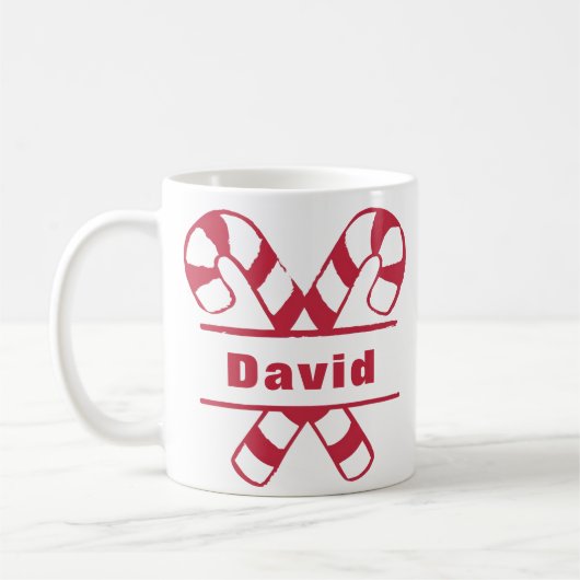 Crossed Candy Canes Weihnachten Kaffeetasse (Links)