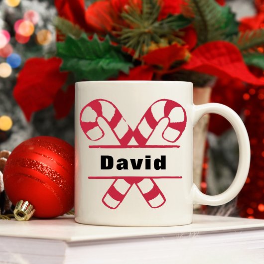Crossed Candy Canes Weihnachten Kaffeetasse