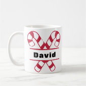 Crossed Candy Canes Weihnachten Kaffeetasse (Links)