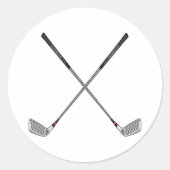 Crossed Clubs Runder Aufkleber (Vorderseite)