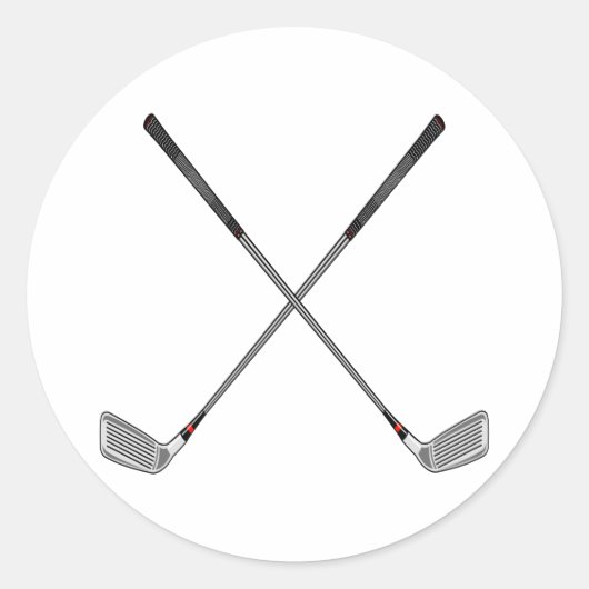 Crossed Clubs Runder Aufkleber (Vorderseite)