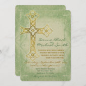 Crossed Corner Religiöse Hochzeiten Einladung (Vorne/Hinten)