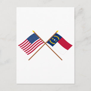 Crossed Fags von US und North Carolina Postkarte