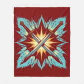 Crossed Fantasy Arrows with Glowing Energy – Dynam Fleecedecke (Vorderseite)