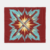 Crossed Fantasy Arrows with Glowing Energy – Dynam Fleecedecke (Vorderseite (Horizontal))