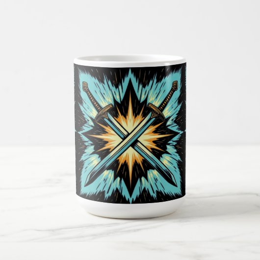 Crossed Fantasy Arrows with Glowing Energy – Dynam Kaffeetasse (Mittel)