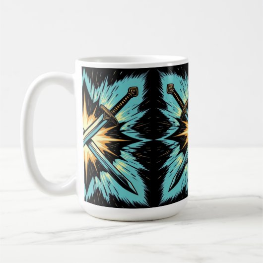 Crossed Fantasy Arrows with Glowing Energy – Dynam Kaffeetasse (Links)