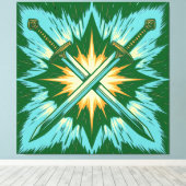 Crossed Fantasy Arrows with Glowing Energy – Dynam Leinwanddruck (Insitu (Holzboden))