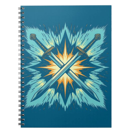 Crossed Fantasy Arrows with Glowing Energy – Dynam Notizblock (Vorderseite)