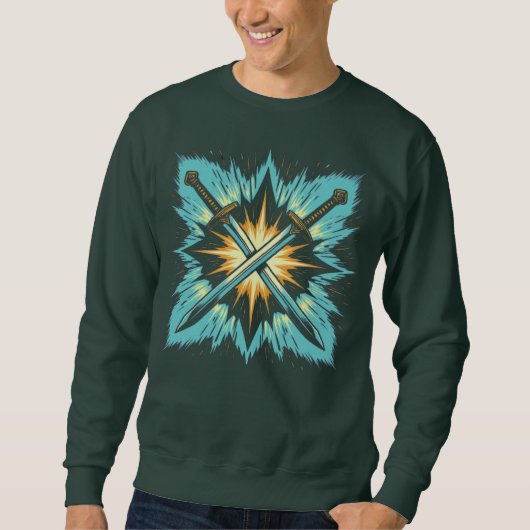 Crossed Fantasy Arrows with Glowing Energy – Dynam Sweatshirt (Vorderseite)