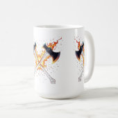 Crossed Fantasy Axes with Fiery Energy – Powerful  Kaffeetasse (VorderseiteRechts)