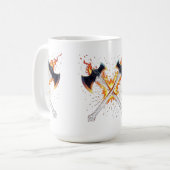 Crossed Fantasy Axes with Fiery Energy – Powerful  Kaffeetasse (Vorderseite Links)