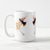 Crossed Fantasy Axes with Fiery Energy – Powerful  Kaffeetasse (Links)