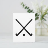 Crossed Field Hockey Clubs Postkarte (Stehend Vorderseite)