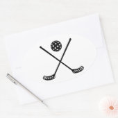 Crossed Floorball Sticks Ovaler Aufkleber (Umschlag)