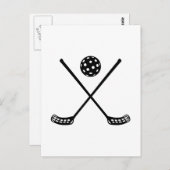 Crossed Floorball Sticks Postkarte (Vorne/Hinten)