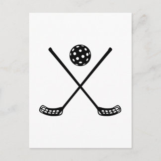 Crossed Floorball Sticks Postkarte
