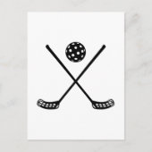 Crossed Floorball Sticks Postkarte (Vorderseite)