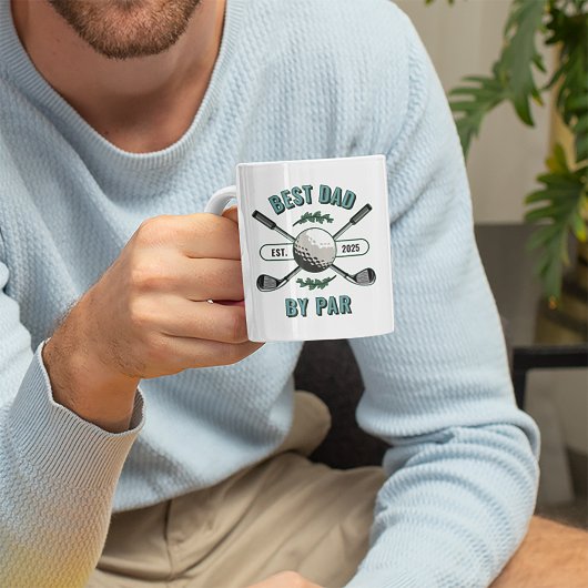 Crossed Golf Clubs & Golf Ball Bester Vater Par Kaffeetasse