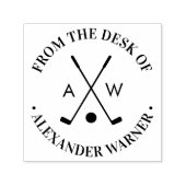 Crossed Golf Clubs Golf Ball Monogram"desk of Permastempel (Design)