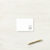 Crossed Golf Clubs Monogram Post-it Klebezettel (Auf Schreibtisch)