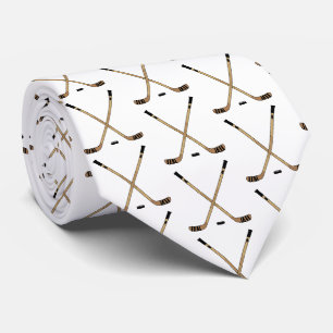Crossed Hockey Sticks und Puck Krawatte