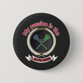 Crossed Lacrosse Sticks Ball Passport Spiel Button