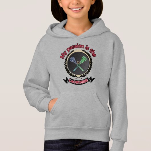 Crossed Lacrosse Sticks Ball Passport Spiel Hoodie (Vorderseite)